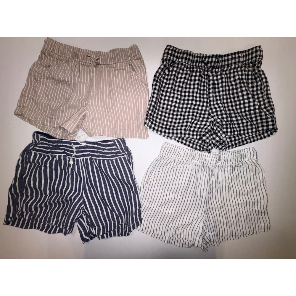 Old Navy/ Faded Glory Girls Size L 10-12 Shorts Lot 4 Striped Drawstring Casual